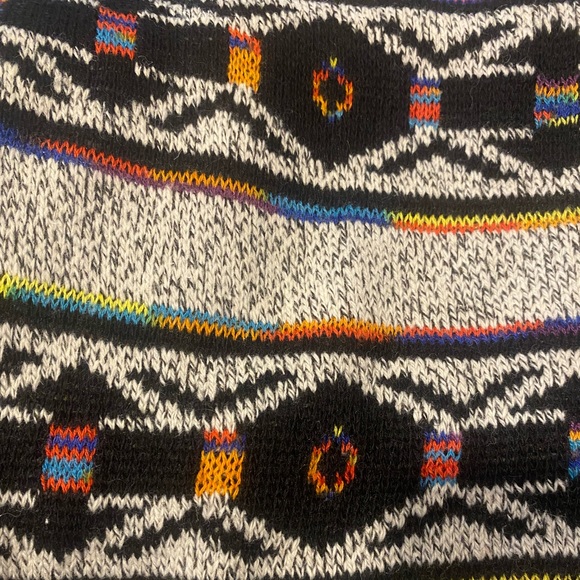 Taupe Multi Color Aztec Tribal Native Western Boho Open Cardigan Sweater - Picture 10 of 10